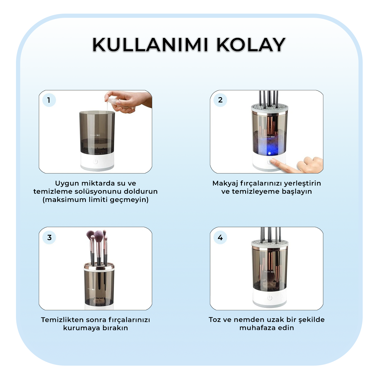 Otomatik Makyaj Fırça Temizleyicisi - Curo CC-101